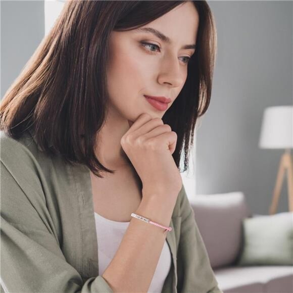 Inspirational Bracelet Womens Mens Adjustable Braided Wrap Stainless Steel Jewel - Picture 5 of 7